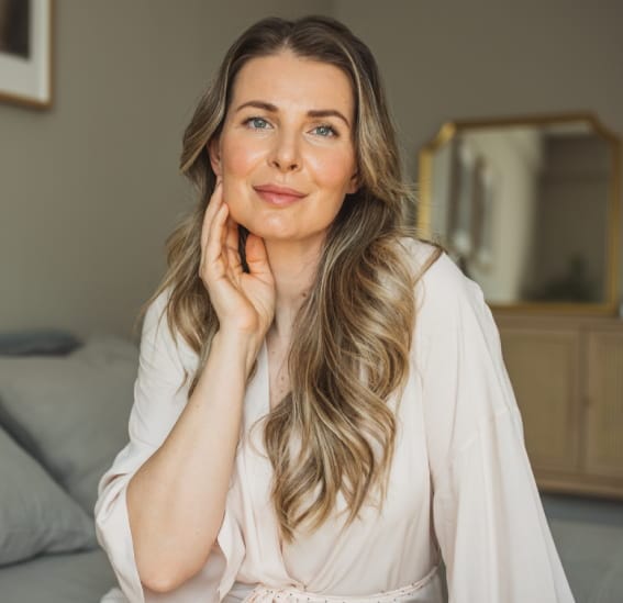 Mature women in pajamas enjoying the morning at home