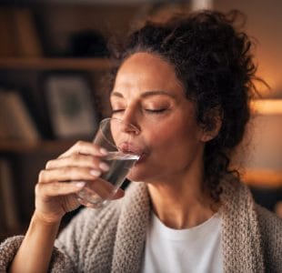 woman drinking water
