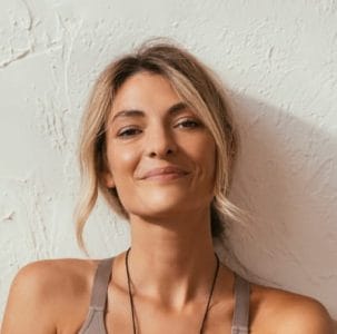 blonde woman smiling