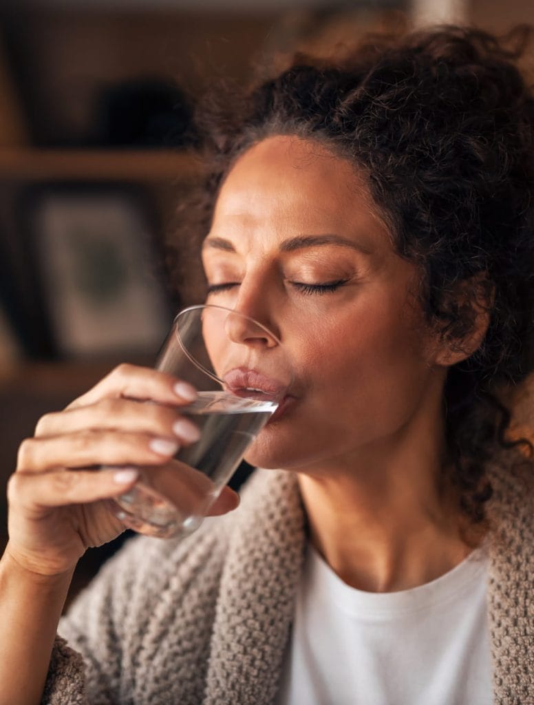 woman drinking water