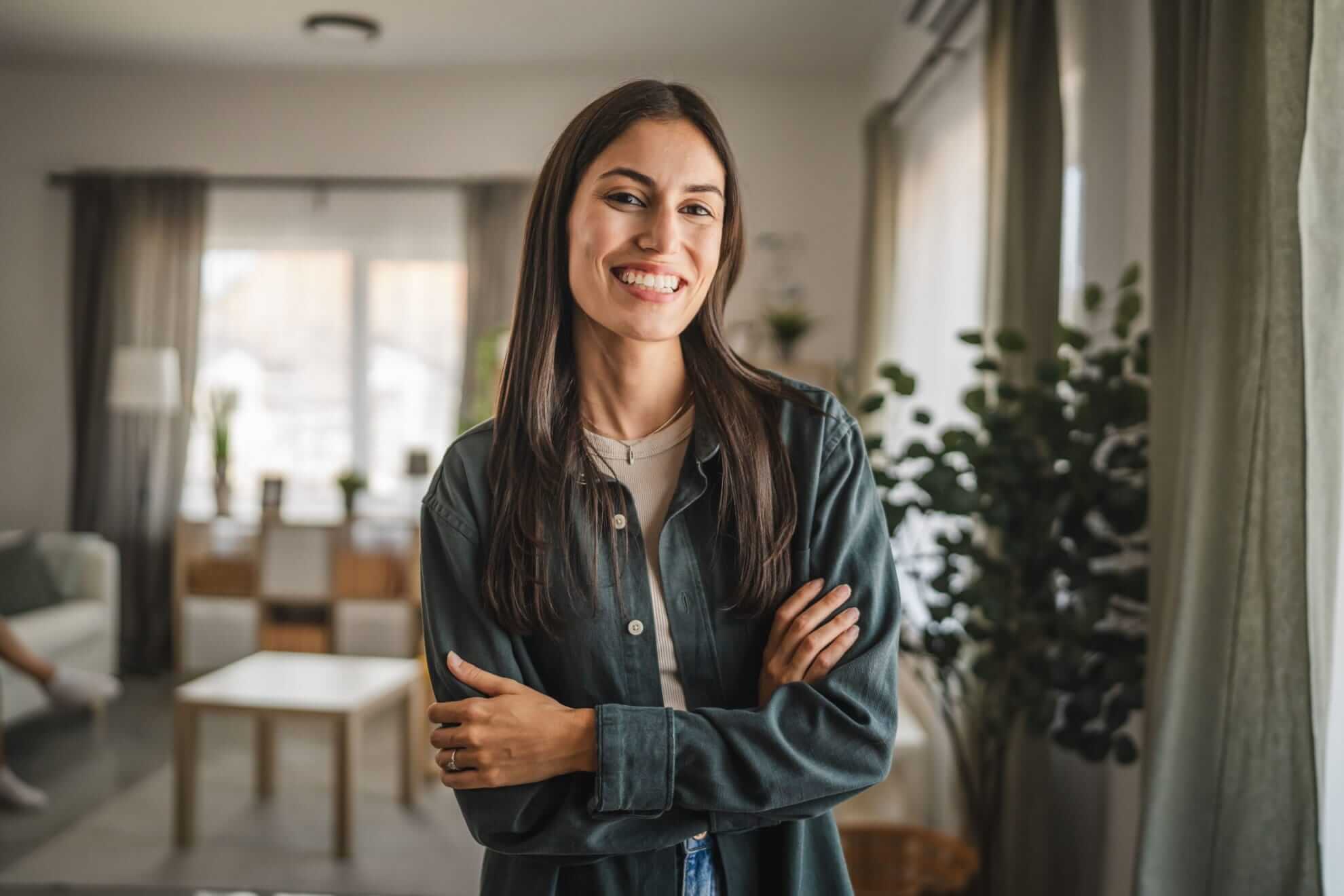 young woman smiling confidently